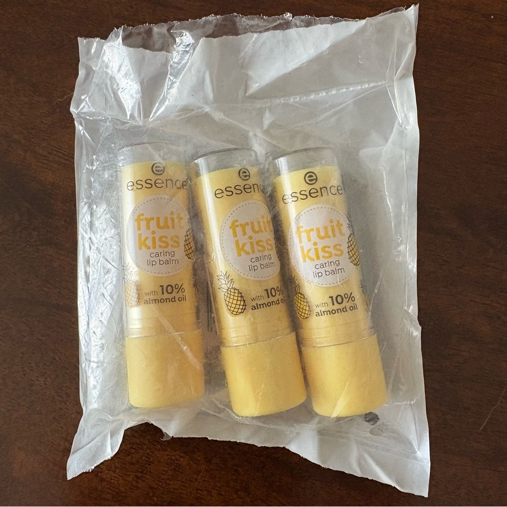 Essence Fruit Kiss Caring Lip Balm - Pineapple Set of 3